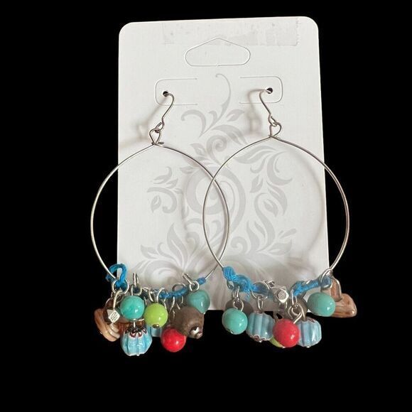 Multicolor Statement Earrings Bohemian, Hippie, Urban,‎ Boho, 3 in. - Picture 1 of 6